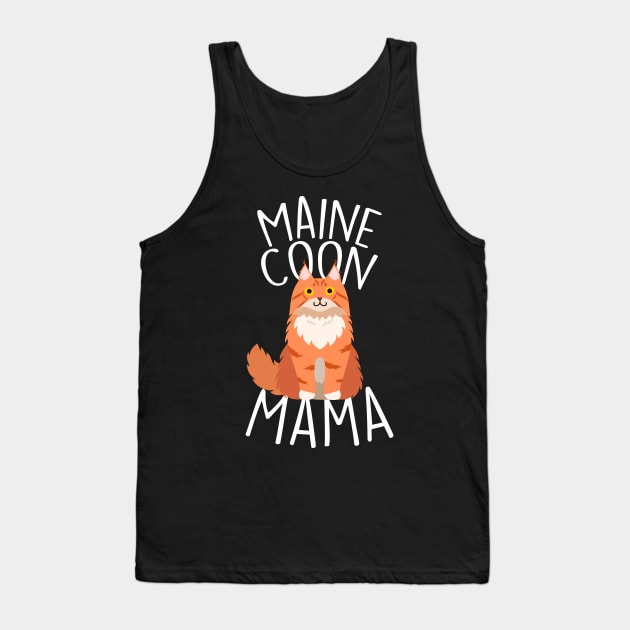 Maine Coon Cat Mama Tank Top by Psitta